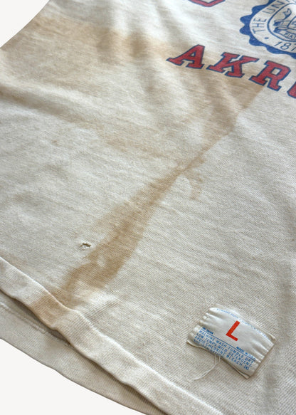 Vintage 1970s Champion Blue Bar "University Akron" T-Shirt Size M/L