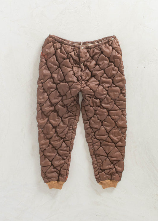Vintage 1980s Quilted Liner Pants Size M/L