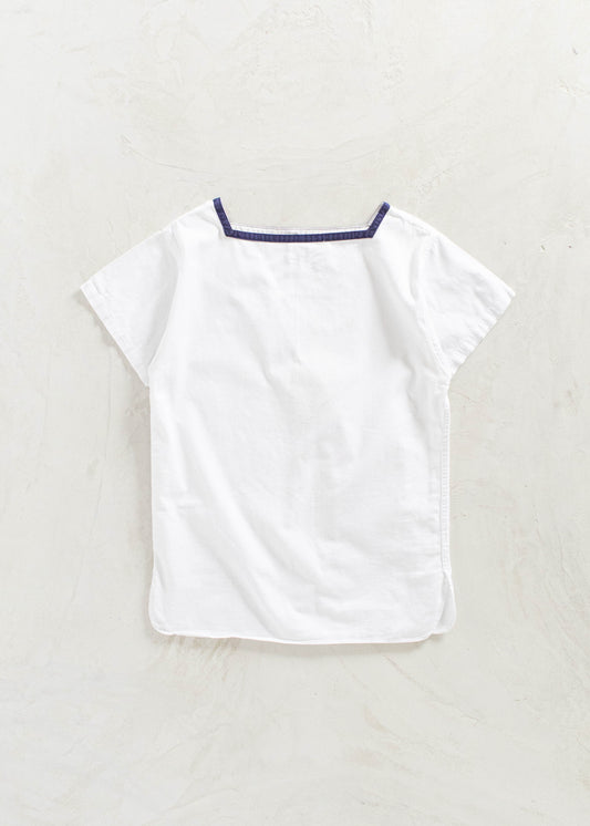 Vintage 1980s US Navy Sailor Uniform Shirt Size S/M