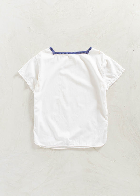 Vintage 1980s US Navy Sailor Uniform Shirt Size S/M