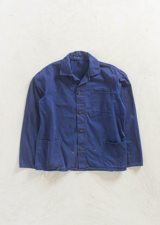 Vintage 1980s Bleu de Travail European Workwear Chore Jacket Size M/L