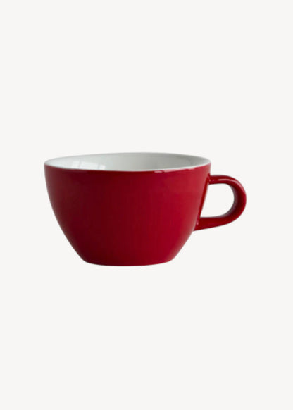 Red mug on a white background