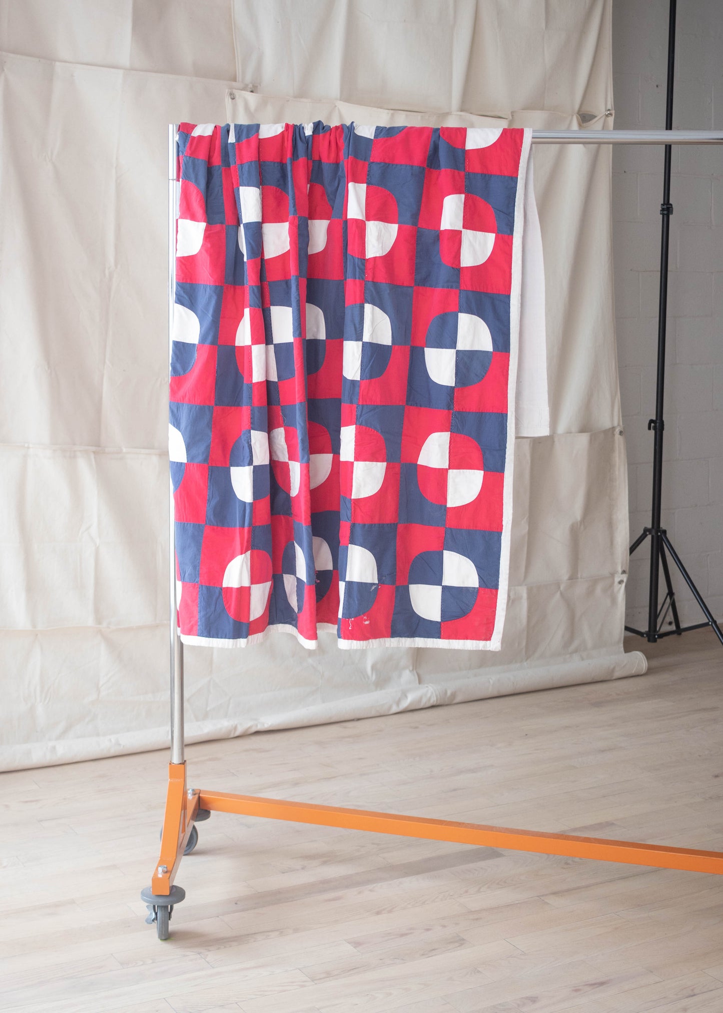 Vintage Patchwork Geometric Pattern Quilt Blanket Size Twin