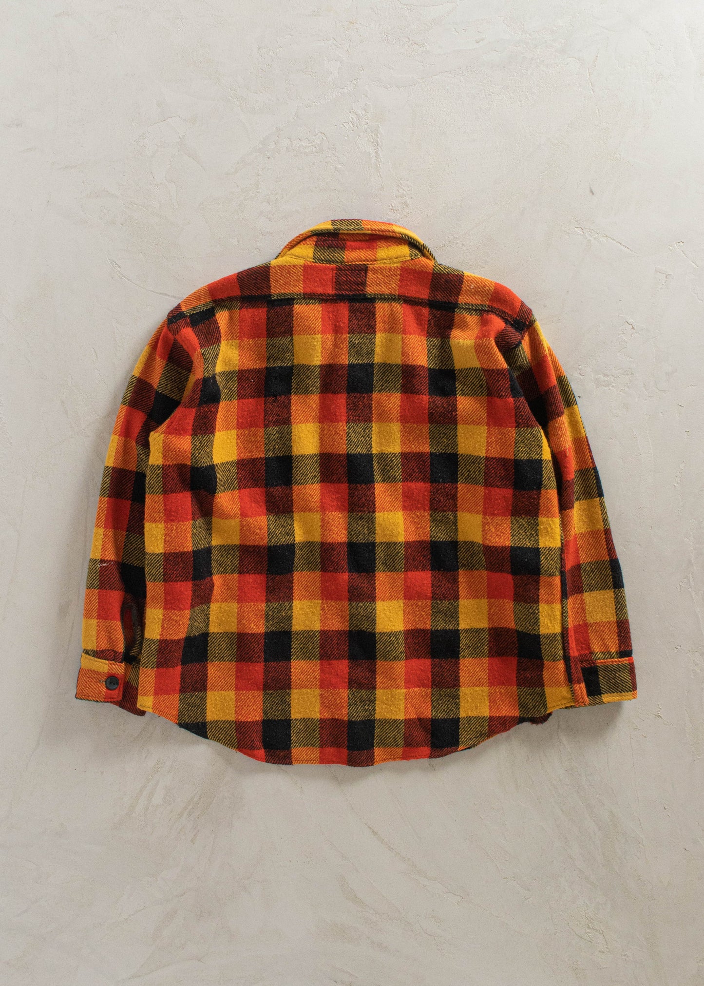 1970s Melton Wool Flannel Button Up Shirt Size L/XL
