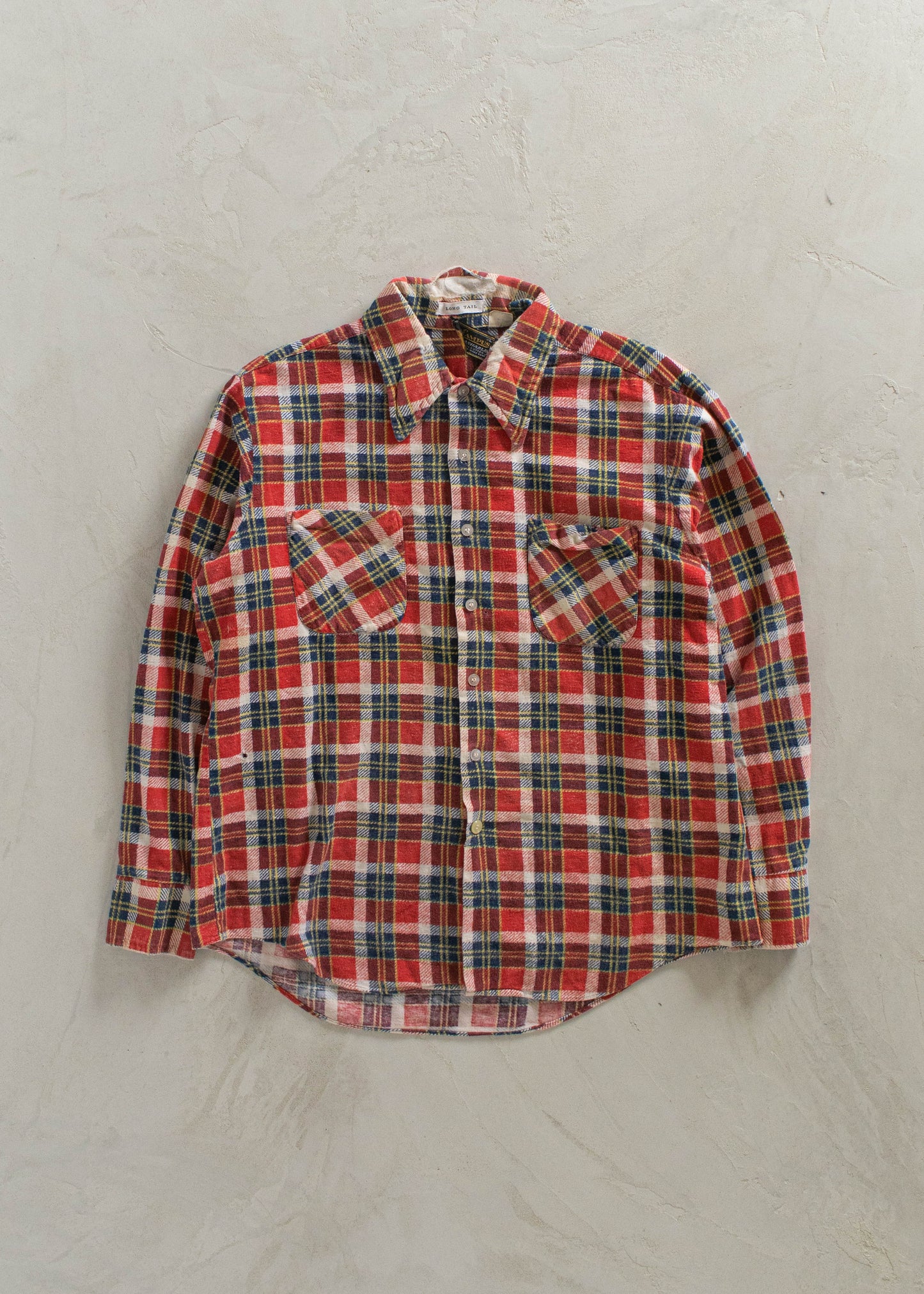 1980s Campus Cotton Flannel Button Up Shirt Size S/M