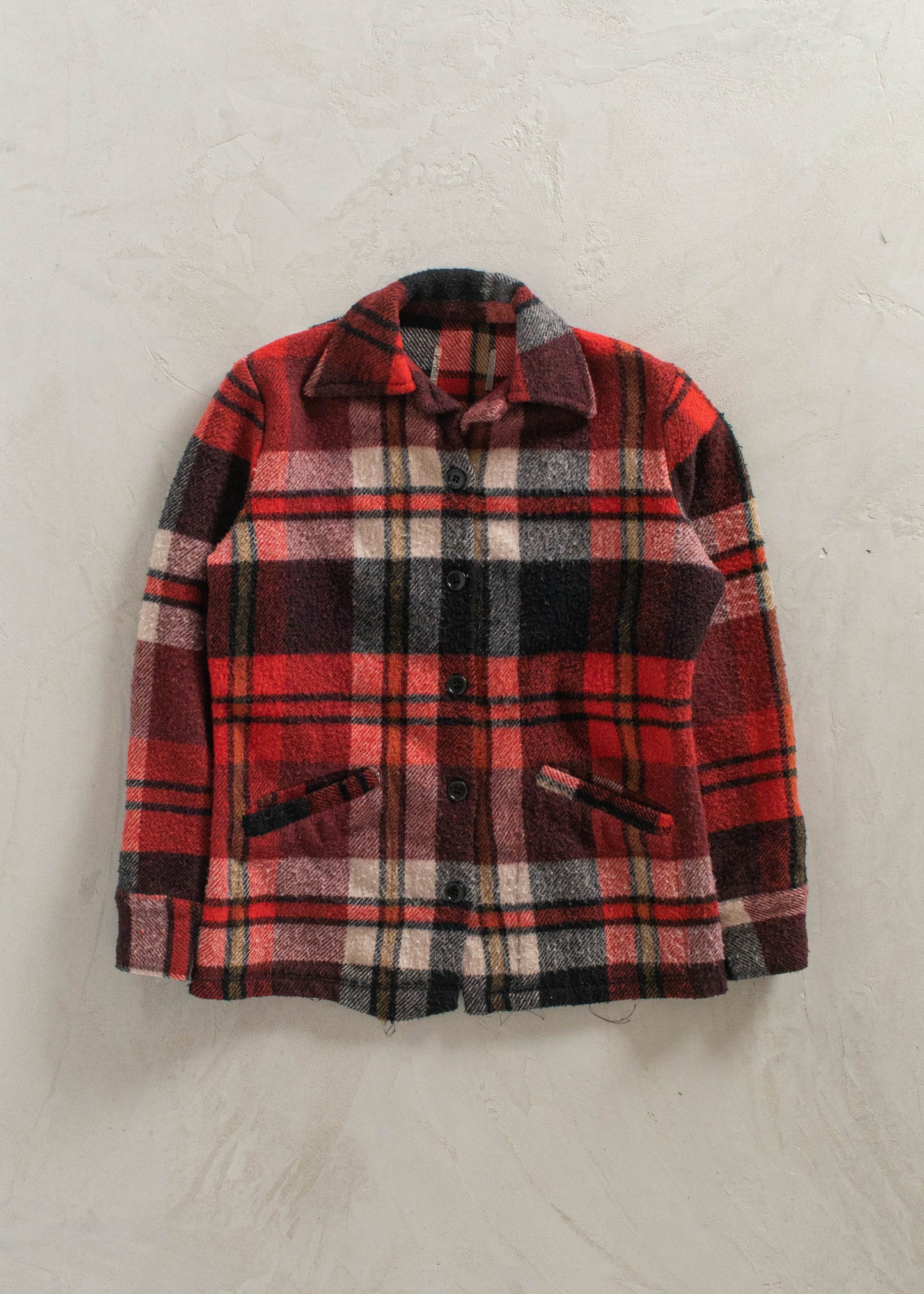 1980s Wool Flannel Button Up Shirt Size XS/S
