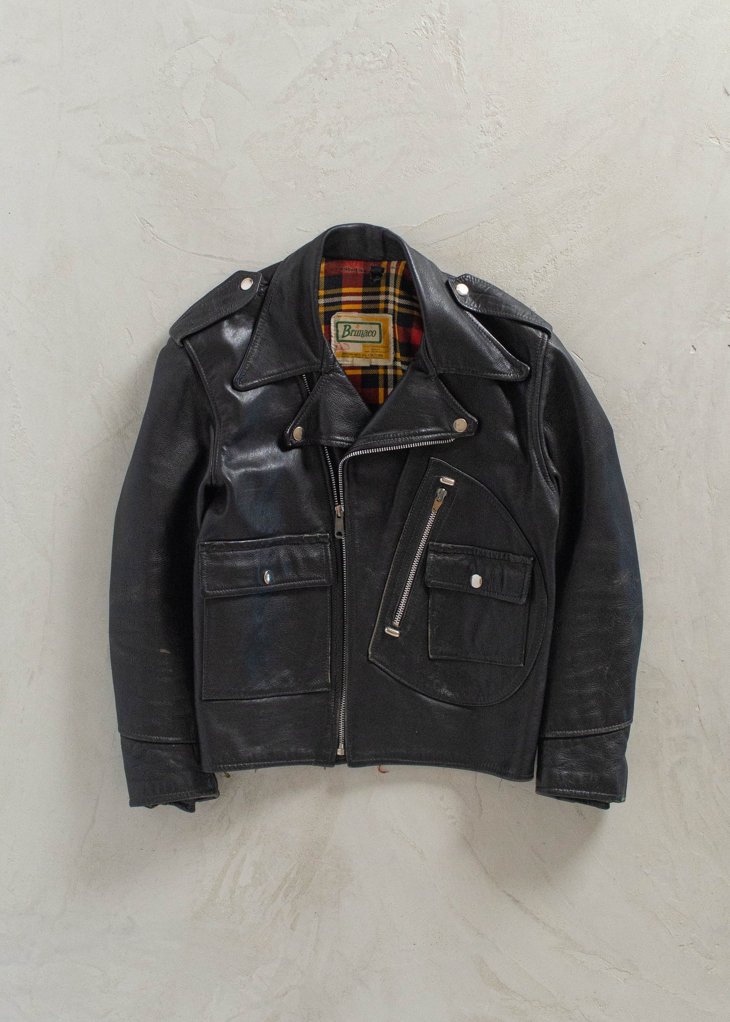 1970s Brimaco Leather Moto Perfecto Jacket Size XS/S