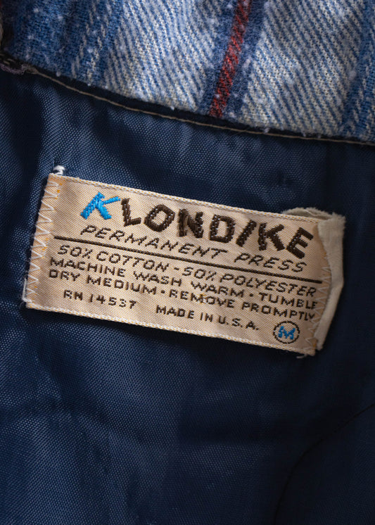 Vintage 1980s Klondike Padded Cotton Flannel Jacket Size 2XS/XS