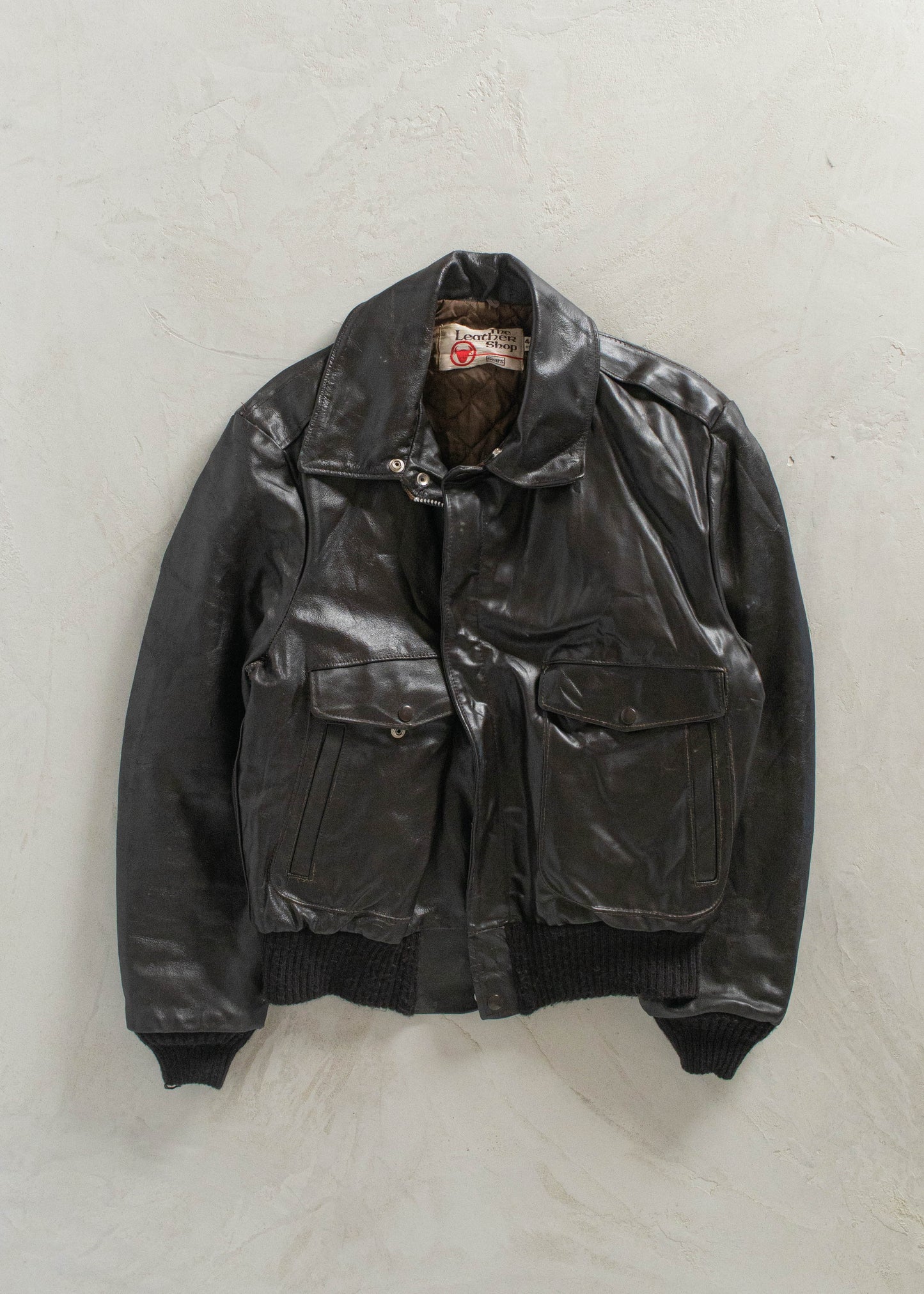 1980s Sears The Leather Shop Bomber Jacket Size L/XL