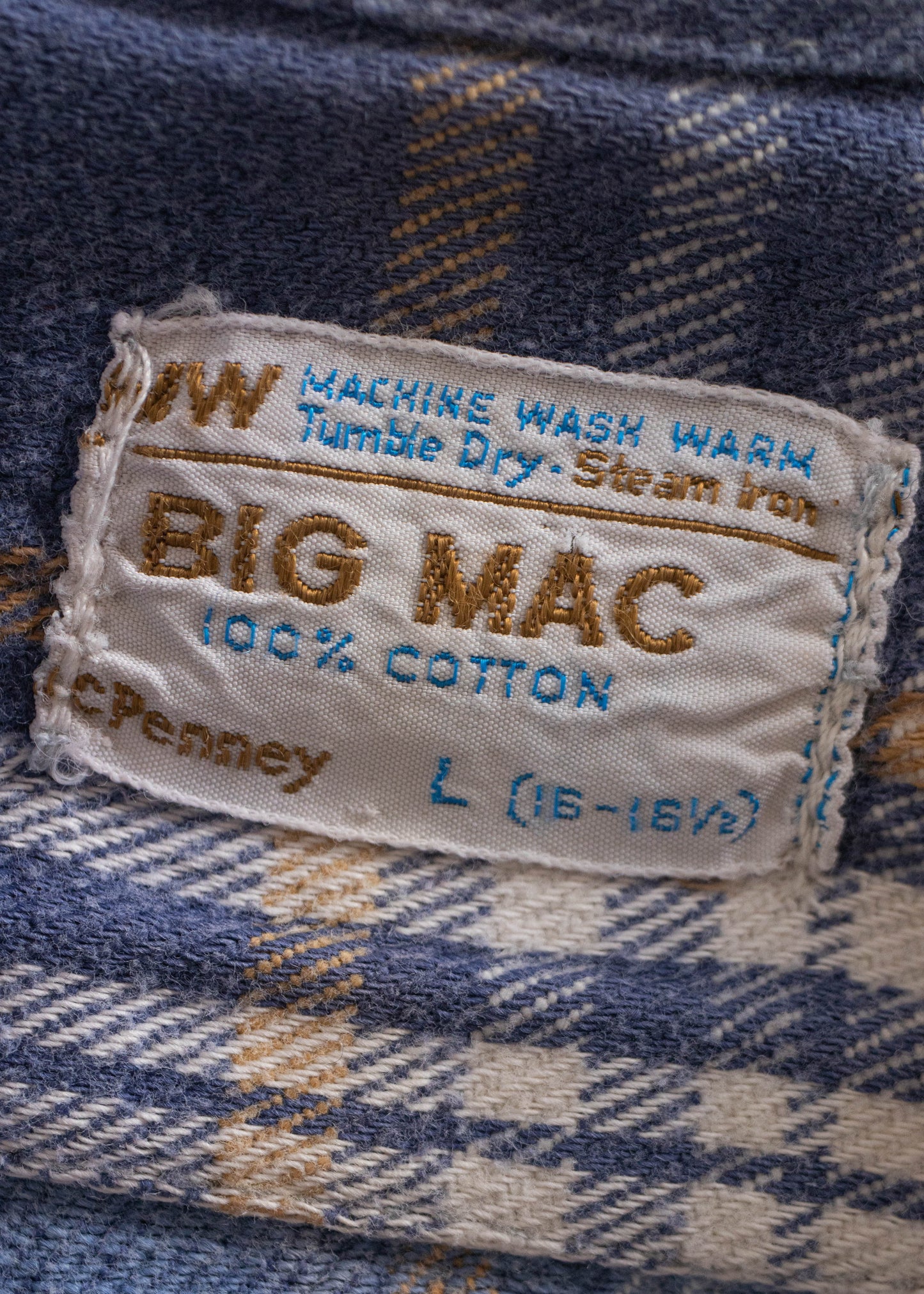 1970s Big Mac by JC Penney Cotton Flannel Button Up Shirt Size S/M