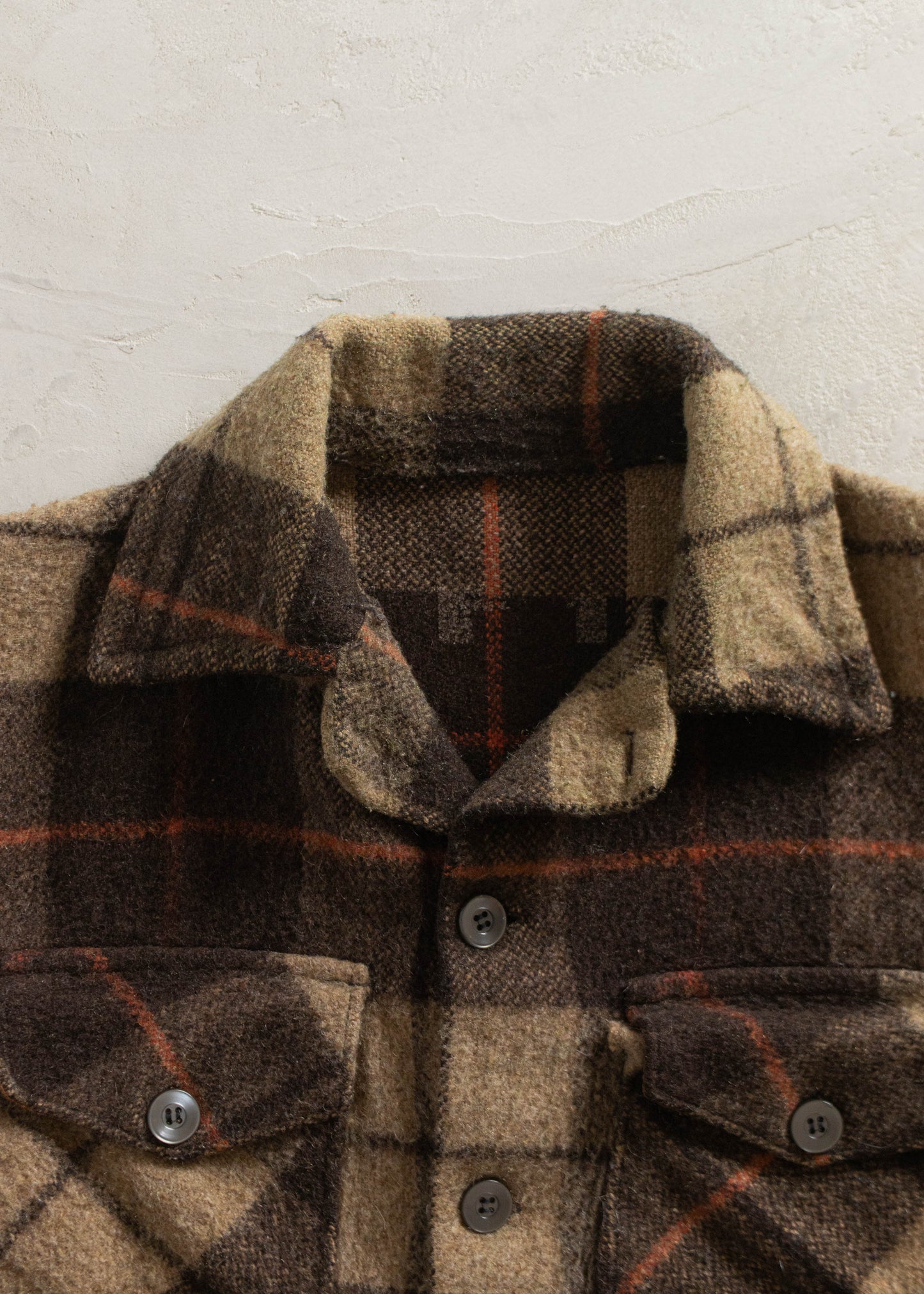 1970s Wool Flannel Button Up Shirt Size M/L