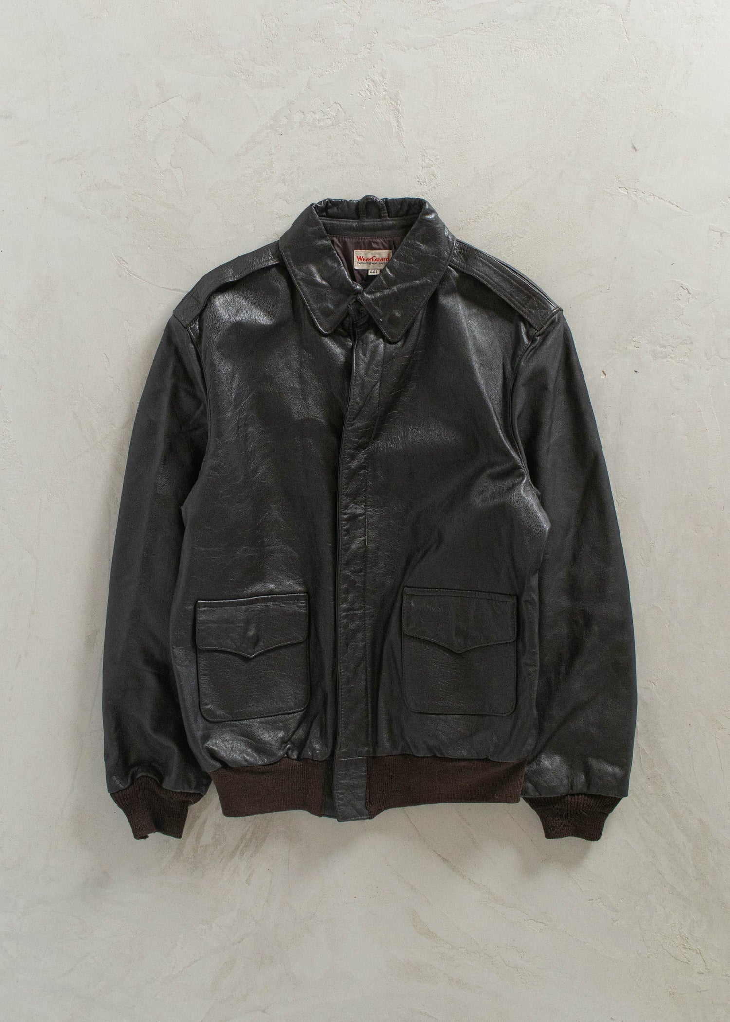 80s vtg A-2 real leather bomber jacket b 80s A-2 real leather