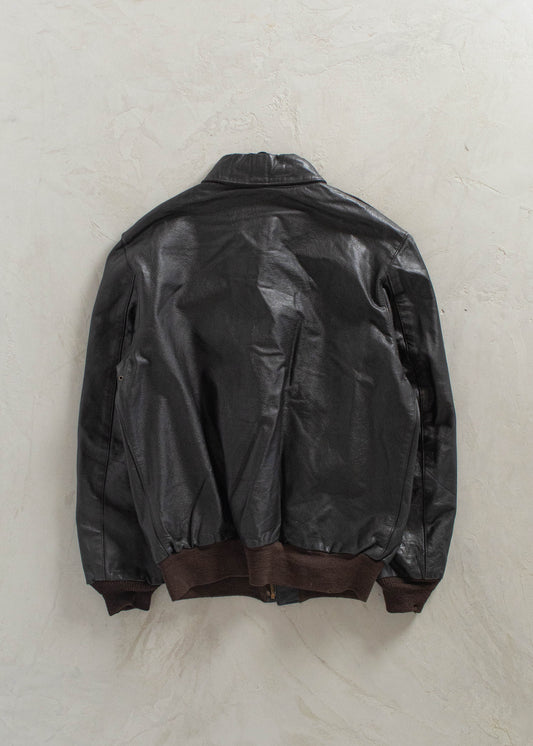 Vintage 1980s Wearguard Type A-2 Air Force Leather Bomber Jacket Size M/L