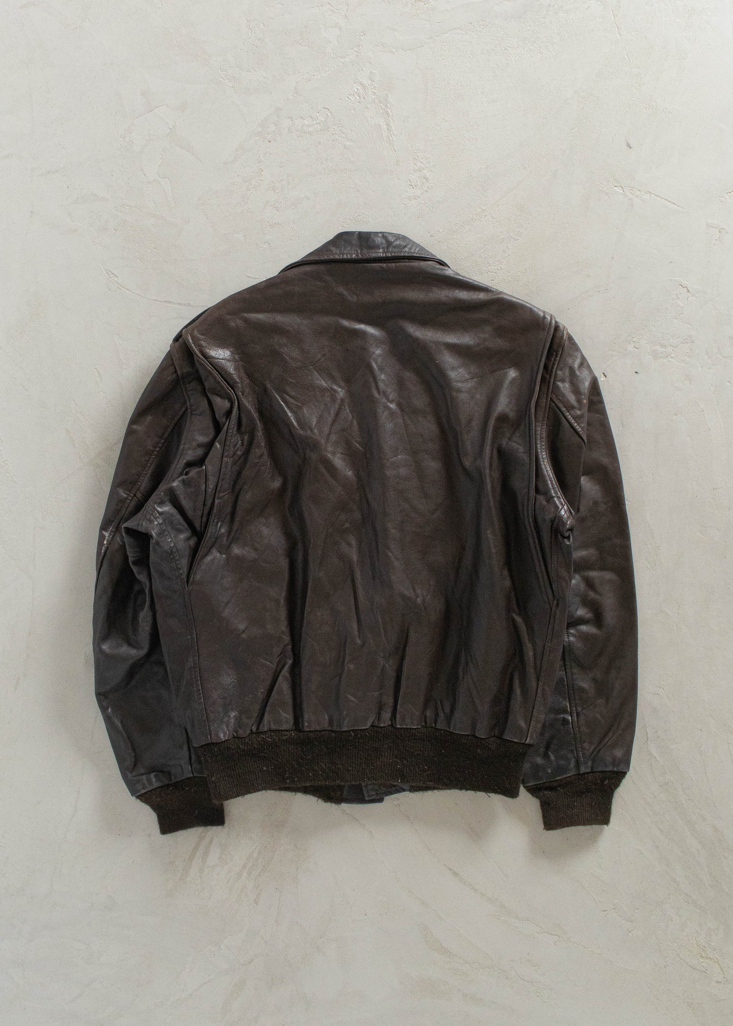 1980s Golden Fleece Leather Bomber Jacket Size S/M