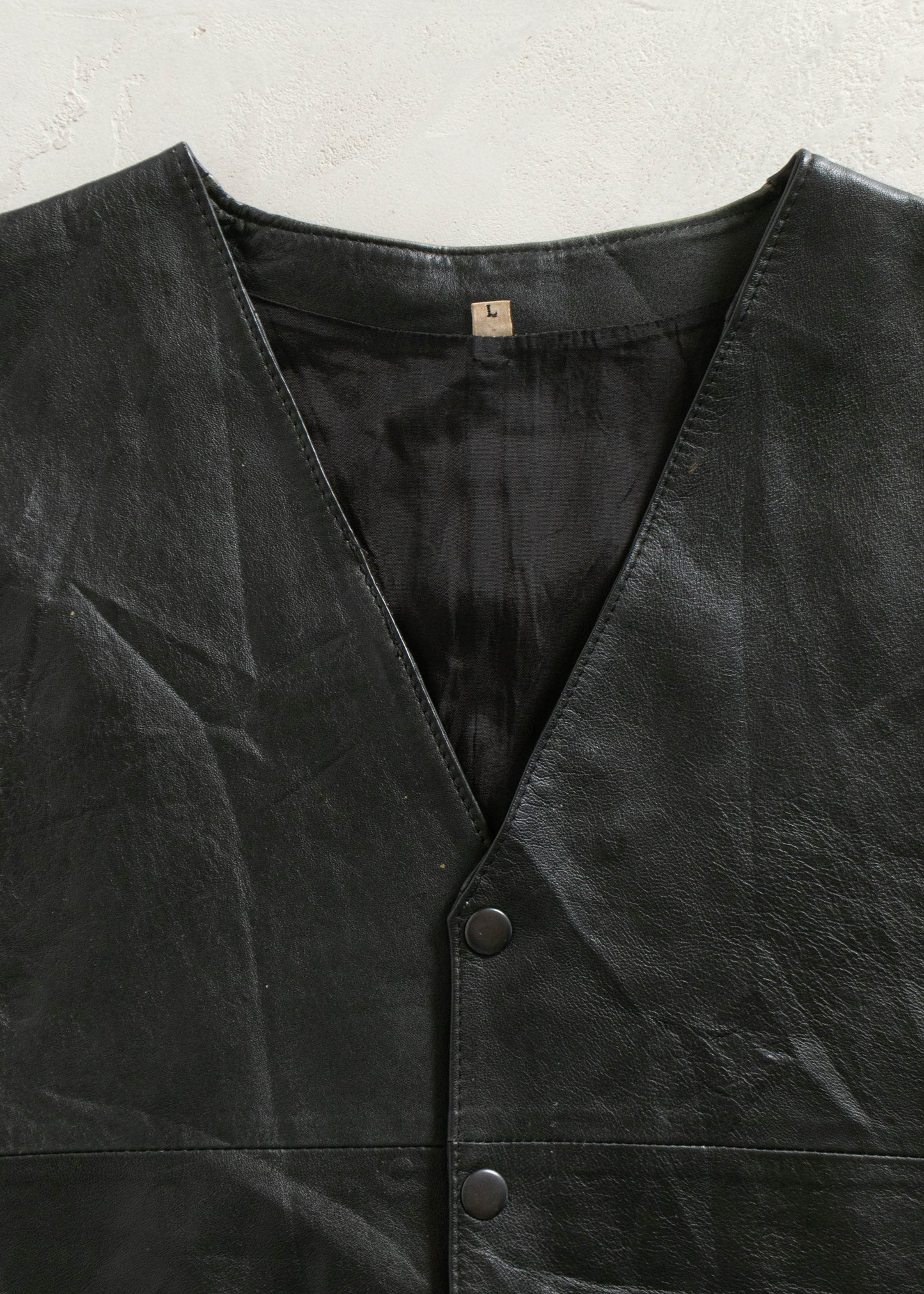 1980s Leather Vest Size Size L/XL