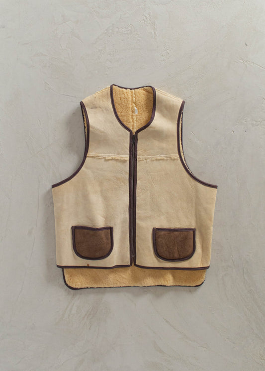 1970s Suede Shearling Vest Size M/L
