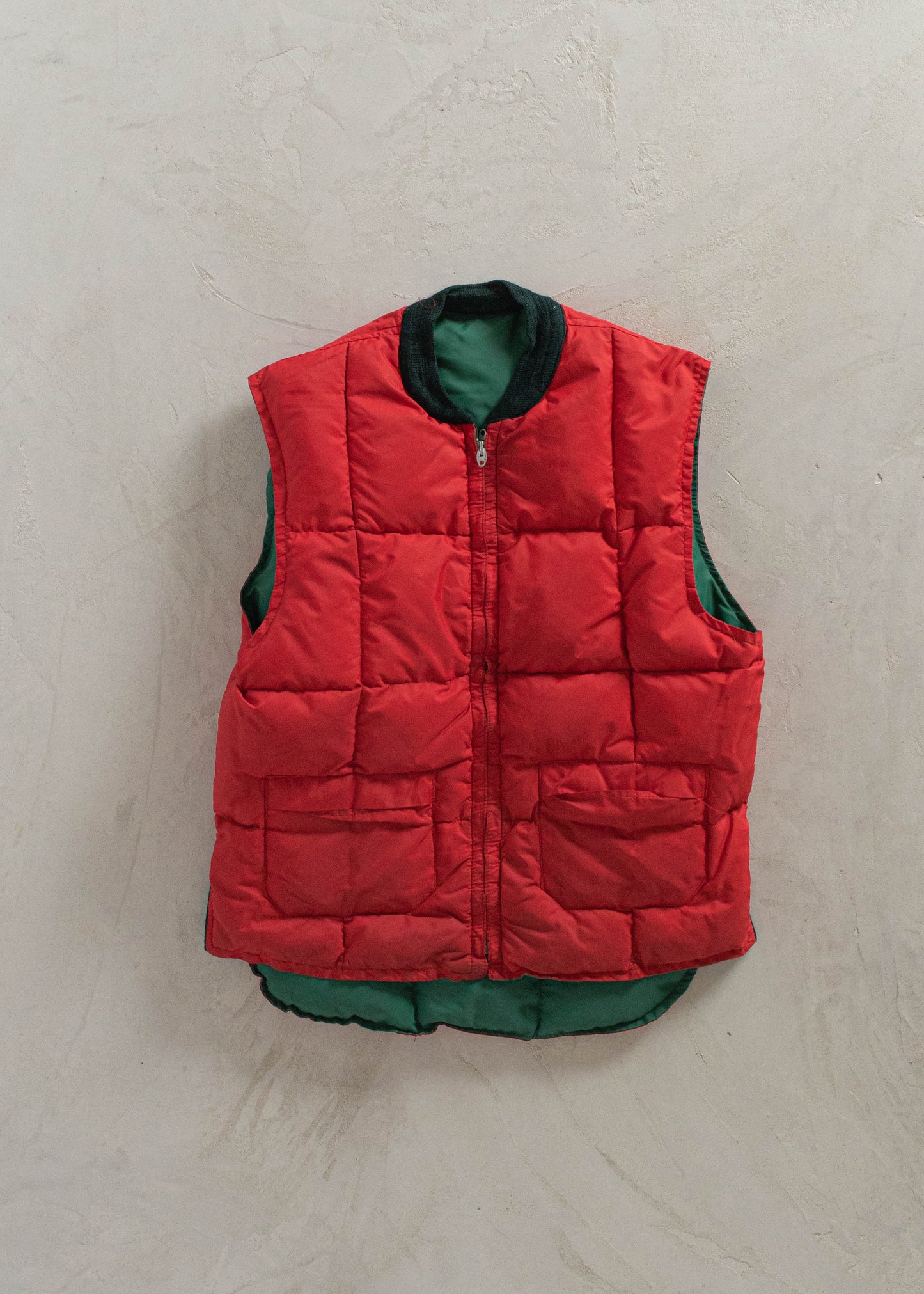 1980s Falcon Brand Reversible Nylon Down Puffer Vest Size S/M