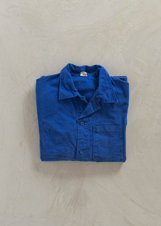 1980s Bleu de Travail French Workwear Chore Jacket Size M/L