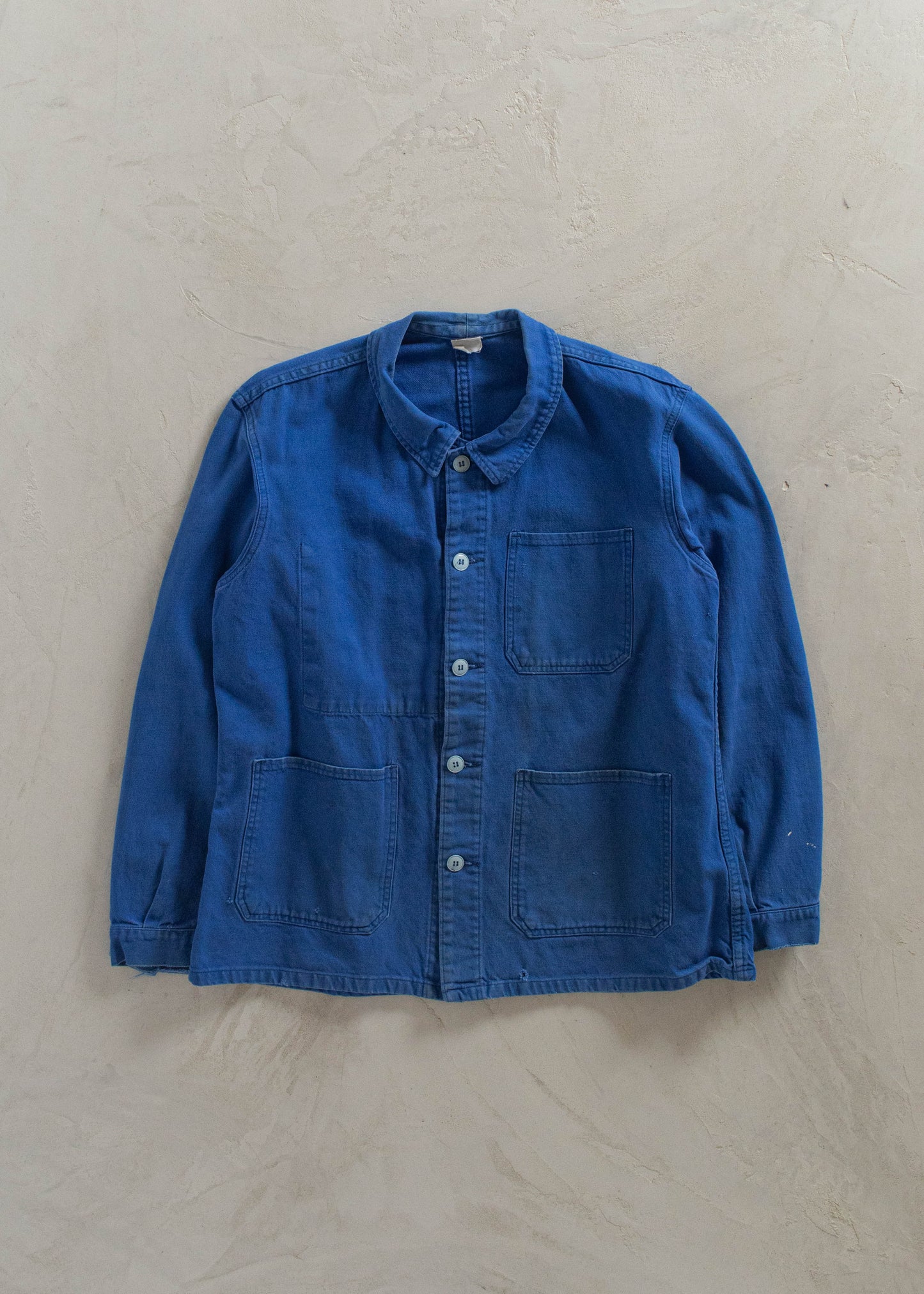 1980s Bleu de Travail French Workwear Chore Jacket Size M/L