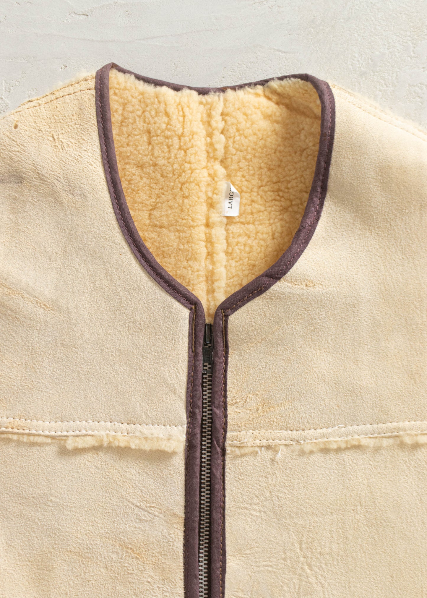 1970s Suede Shearling Vest Size M/L