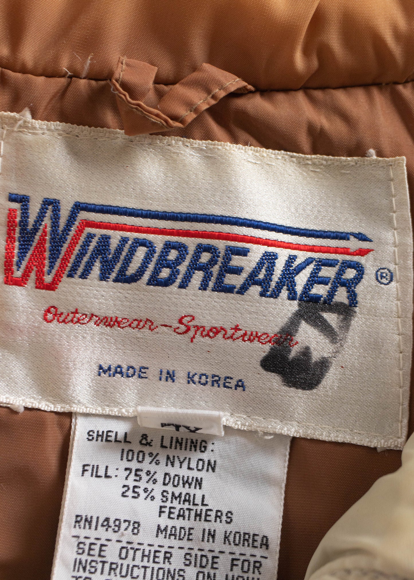 1980s Windbreaker Sportswear Down Puffer Vest Size L/XL