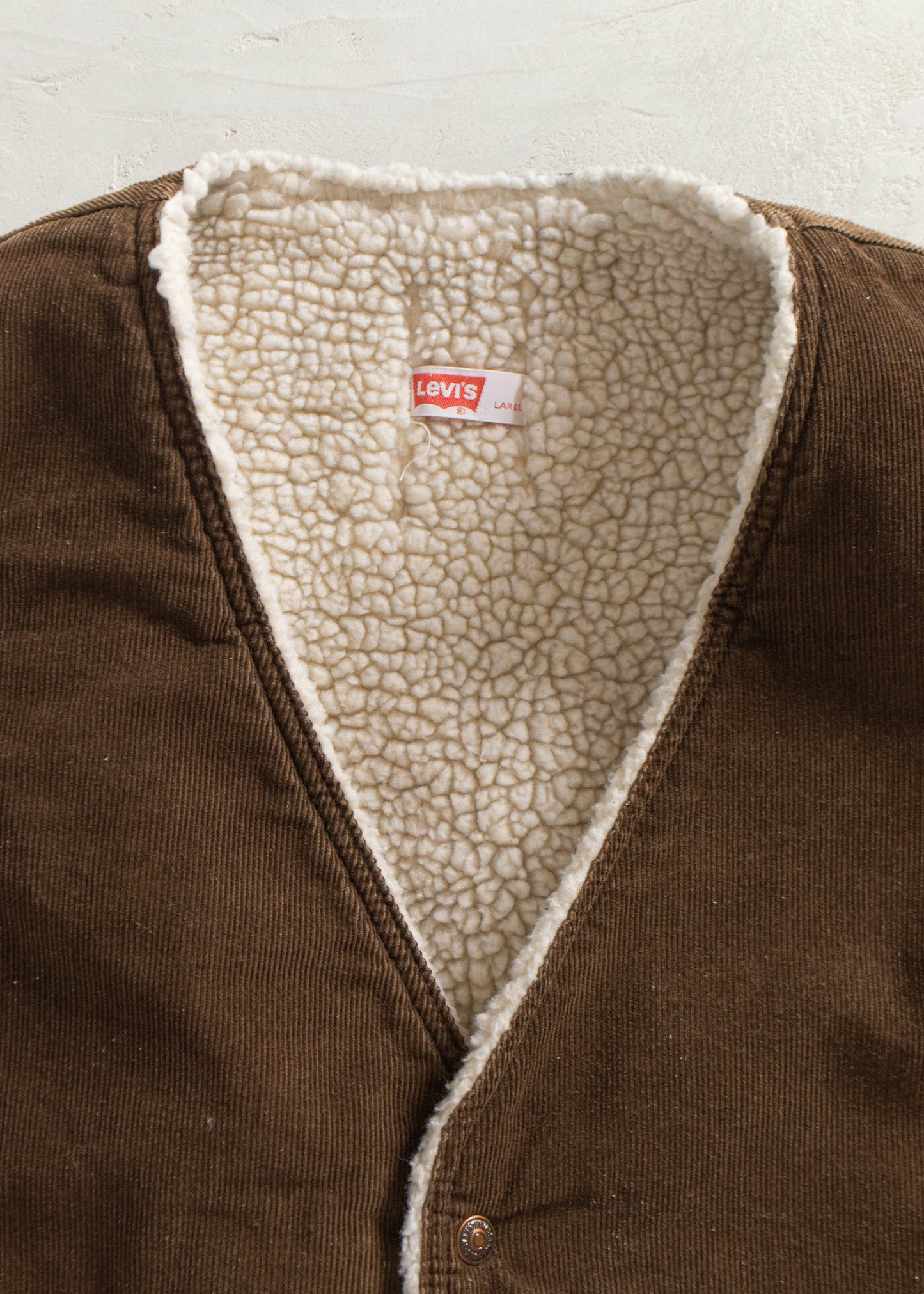 1970s Levi's Corduroy Sherpa Lined Vest Size M/L