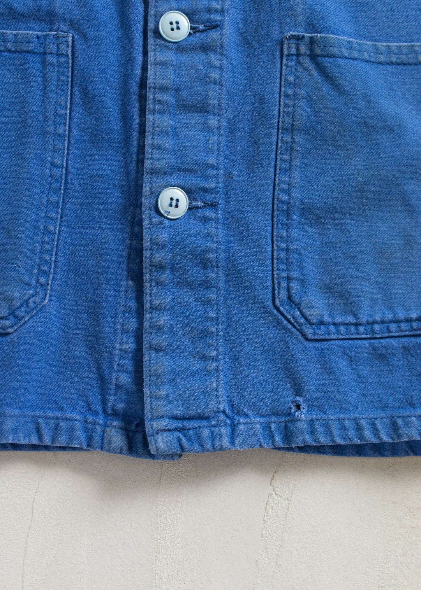 1980s Bleu de Travail French Workwear Chore Jacket Size M/L