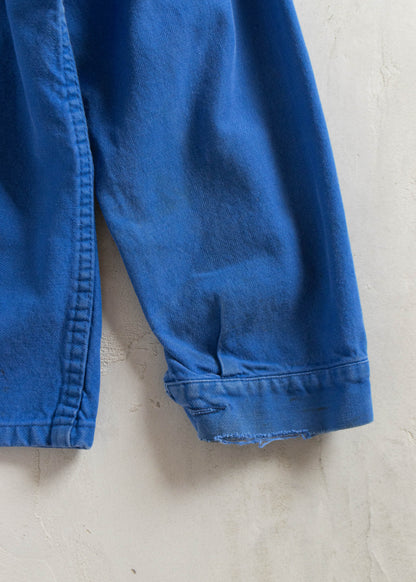 1980s Bleu de Travail French Workwear Chore Jacket Size M/L