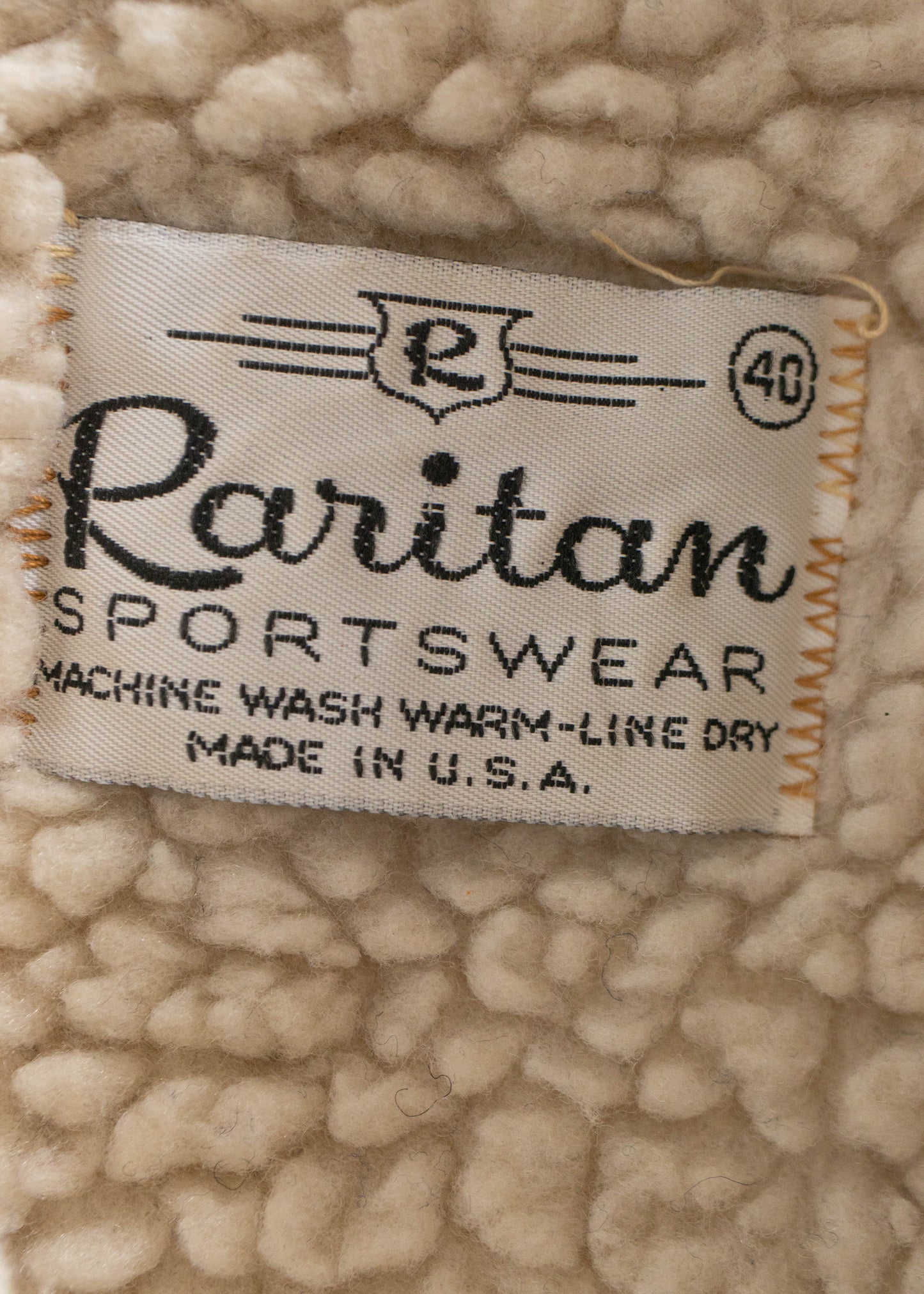 1980s Raritan Sportswear Sherpa Lined Denim Jacket Size S/M