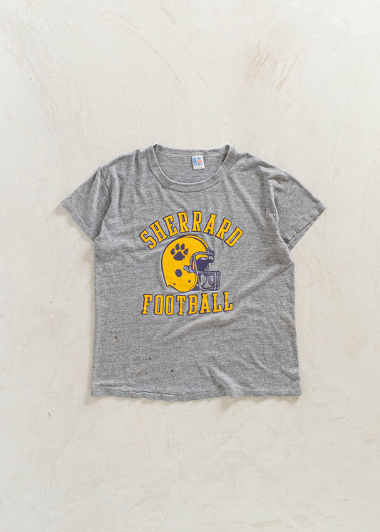 Vintage 1980s Russel Athletic Sherrard Football T-Shirt Size M/L
