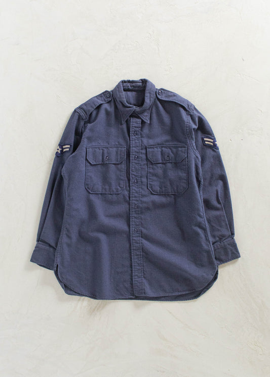 Vintage 1980s US Air Force Long Sleeve Button Up Uniform Shirt Size S/M