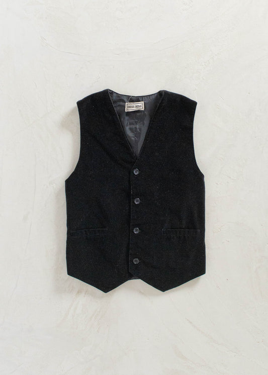 1990s Chess King Velvet Vest Size 2XS/XS
