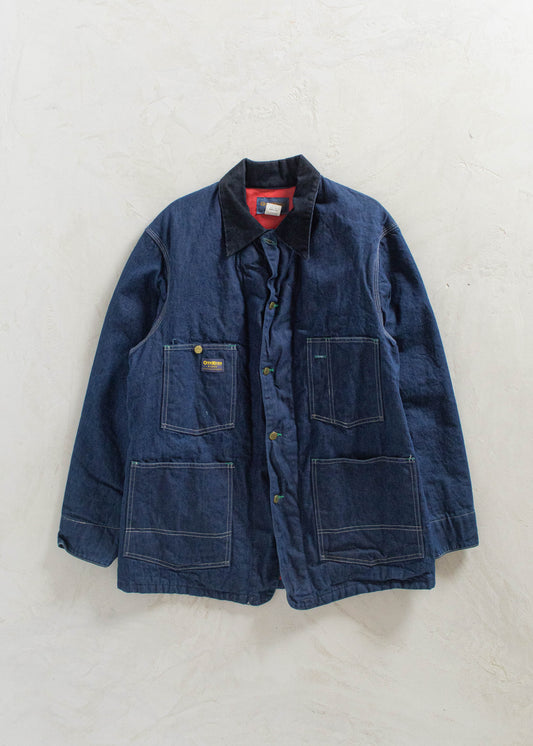 1980s Oshkosh Quilted Lined Denim Chore Jacket Size L/XL