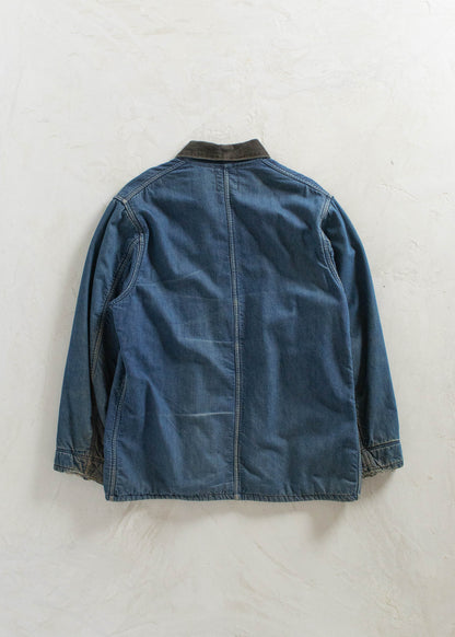 Vintage 1950s Carter's Selvedge Blanket Lined Denim Chore Coat Size L/XL