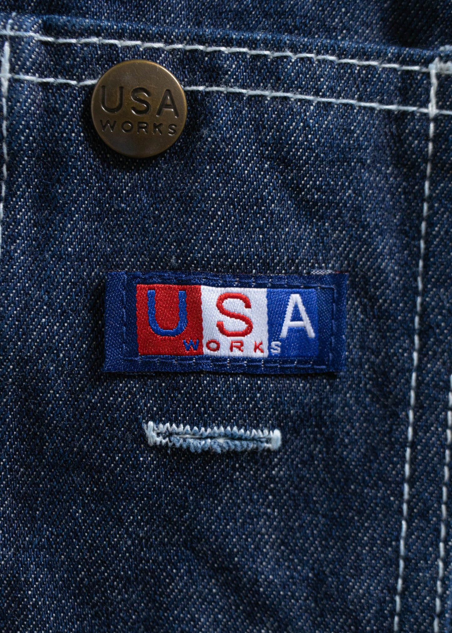 1980s USA Works Deadstock Denim Overall Size M/L