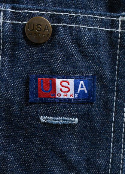1980s USA Works Deadstock Denim Overall Size M/L