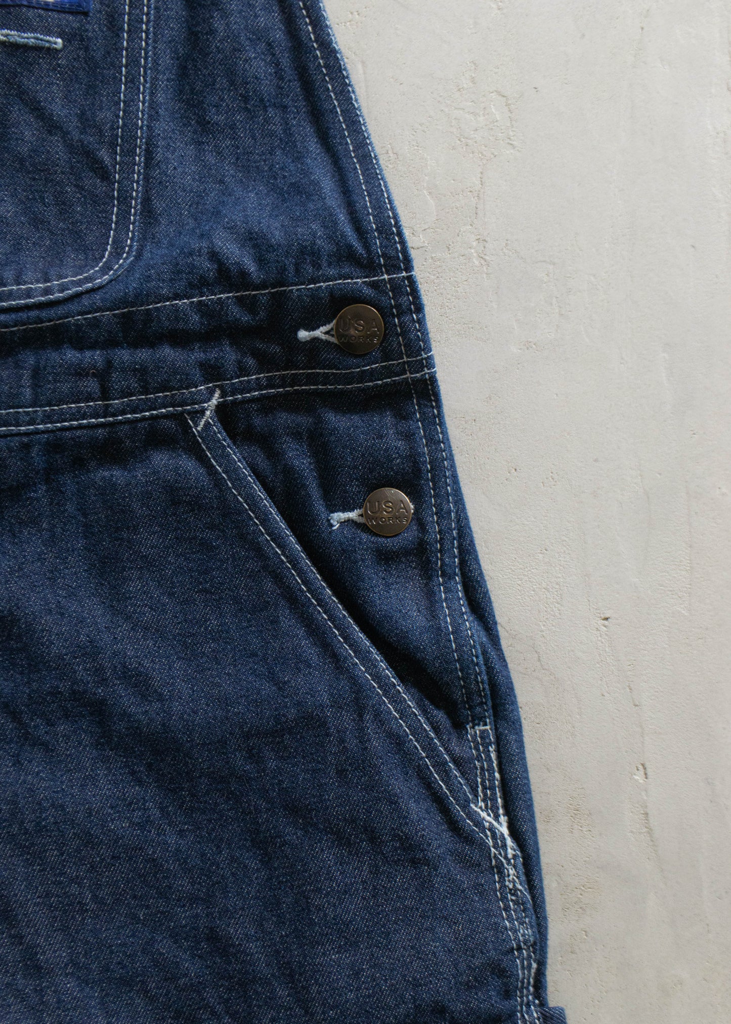 1980s USA Works Deadstock Denim Overall Size M/L