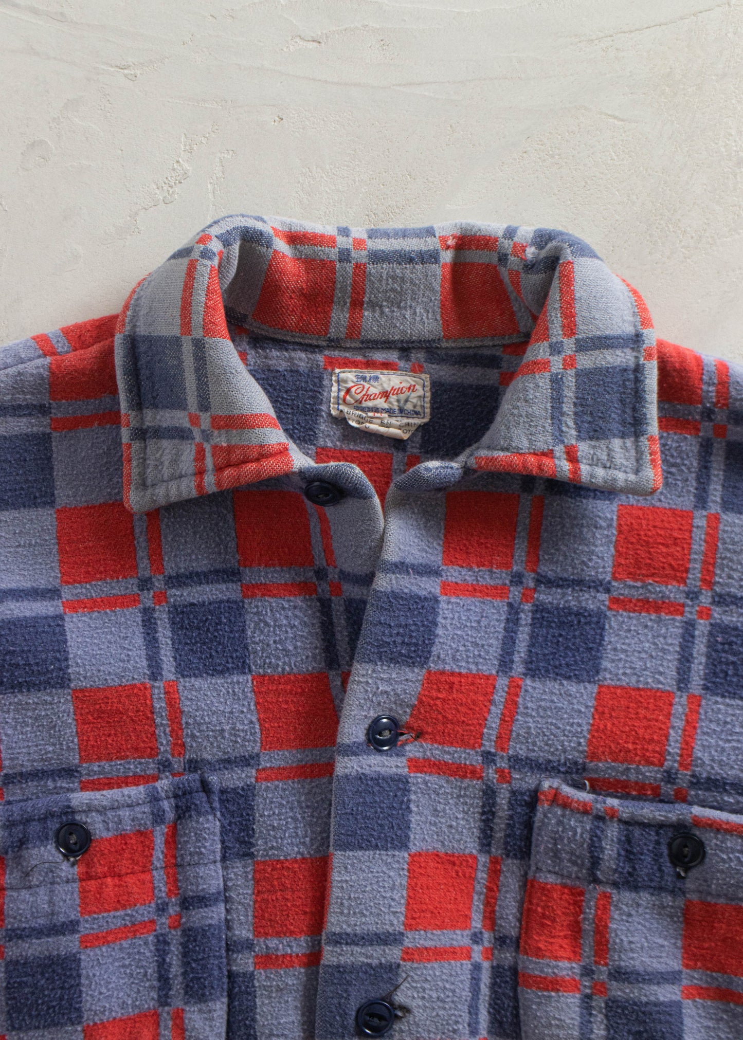 1980s Champion Cotton Flannel Button Up Shirt Size XS/S