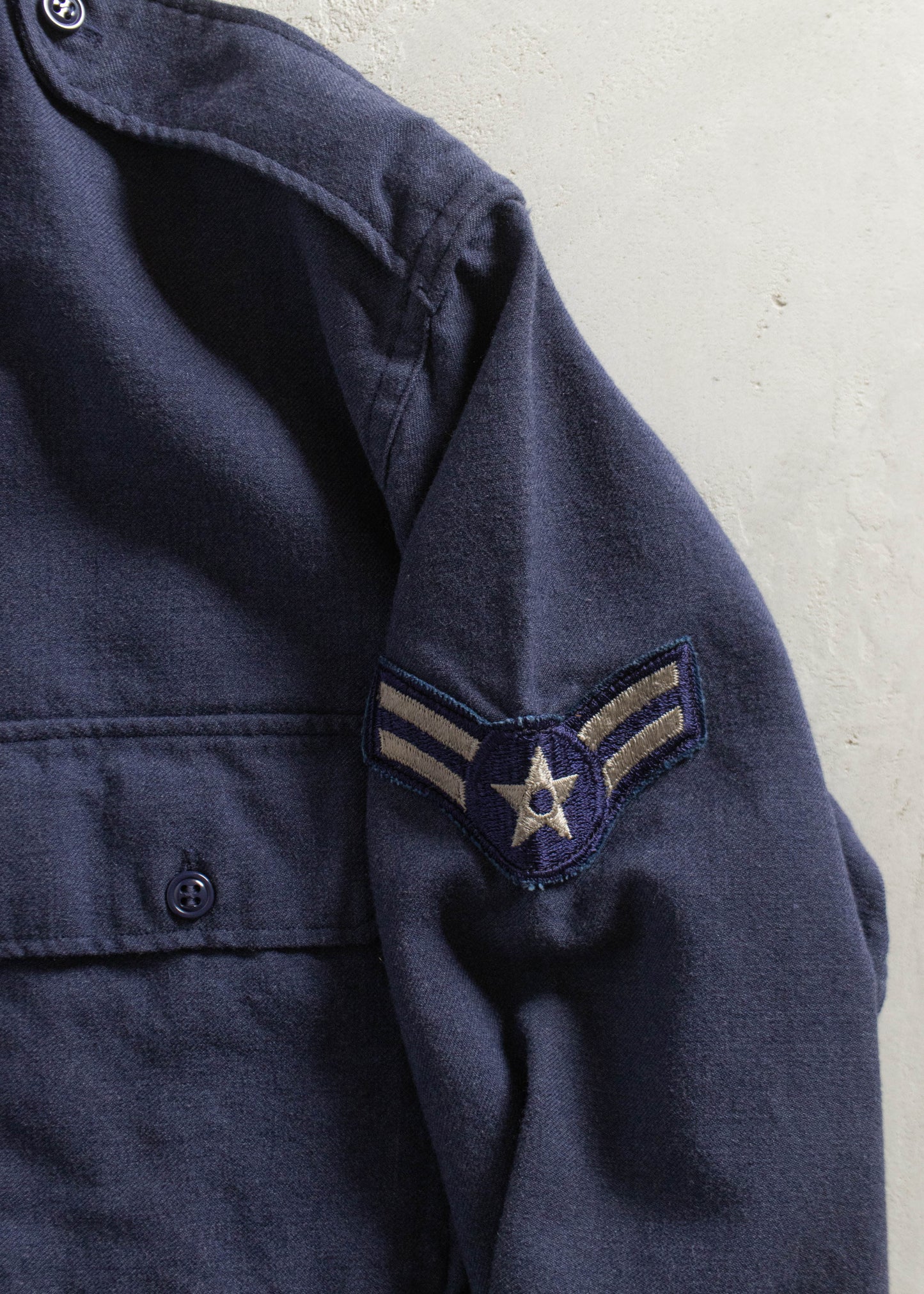 Vintage 1980s US Air Force Long Sleeve Button Up Uniform Shirt Size S/M
