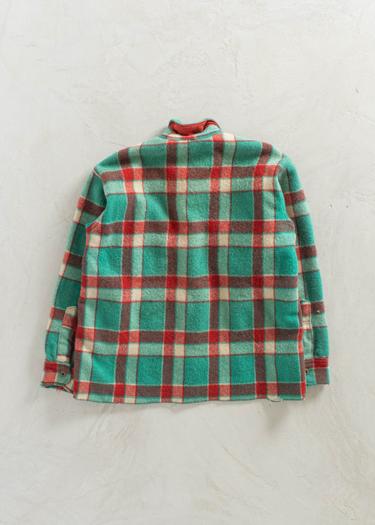 1970s Wool Flannel Button Up Shirt Size M/L