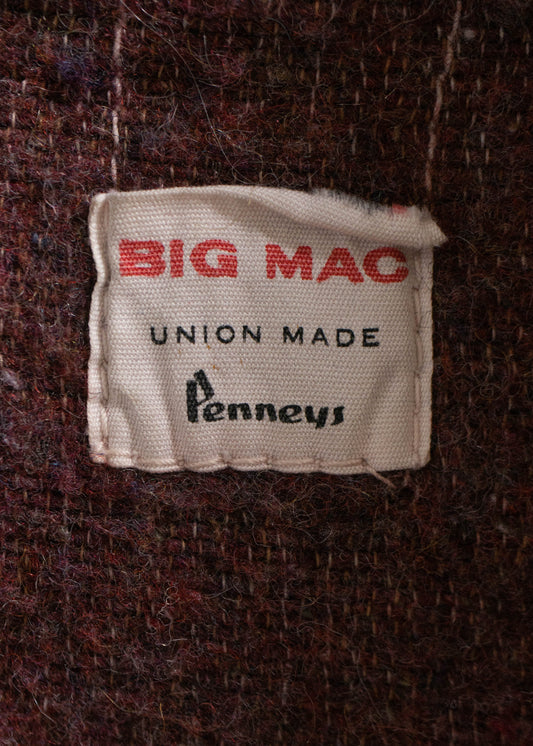 Vintage 1960s Big Mac Penneys Denim Chore Coat Size XL/2XL