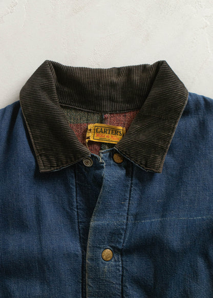 Vintage 1950s Carter's Selvedge Blanket Lined Denim Chore Coat Size L/XL