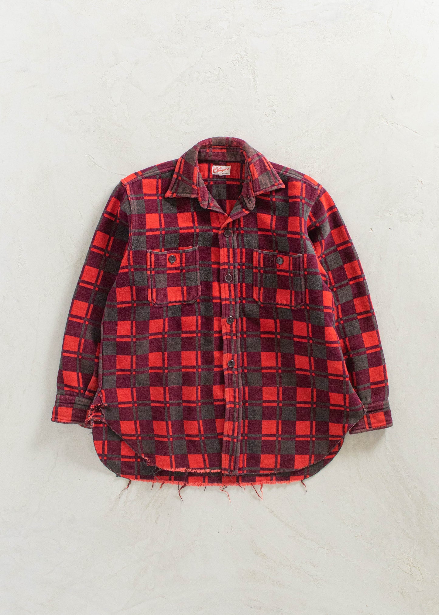 1980s Champion Cotton Flannel Button Up Shirt Size S/M