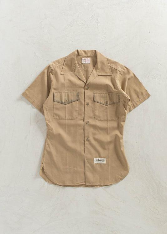 Vintage 1970s USMC Short Sleeve Button Up Uniform Shirt Size XS/S