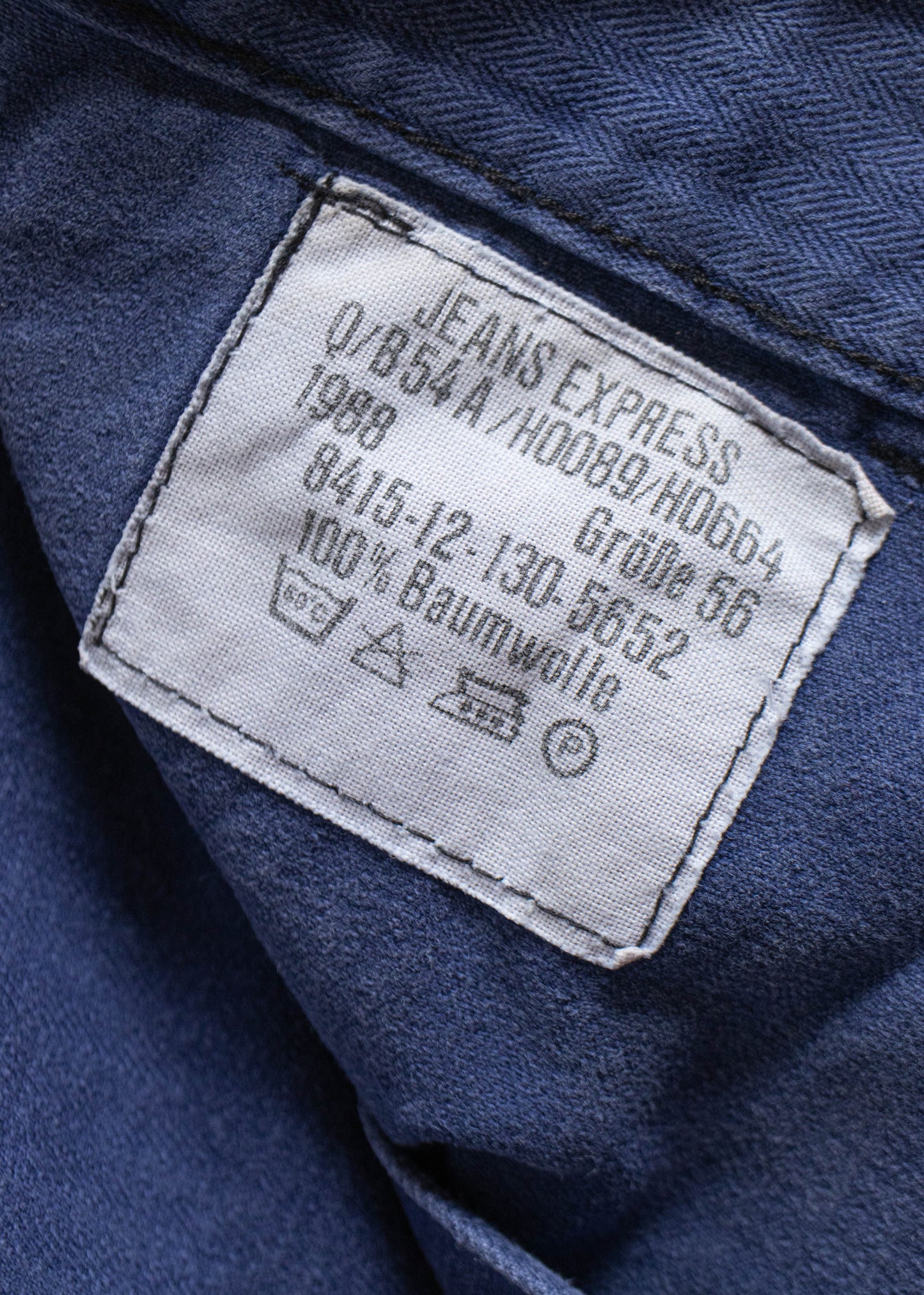 Vintage 1980s HTB Bleu de Travail European Workwear Pants Size Women's 33 Men's 36