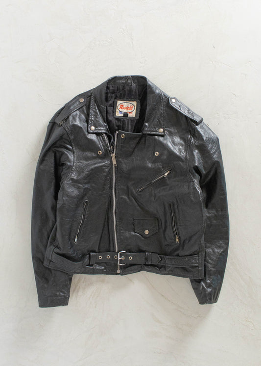 Vintage 1990s Route 66 Motorcycle Leather Jacket Size L/XL