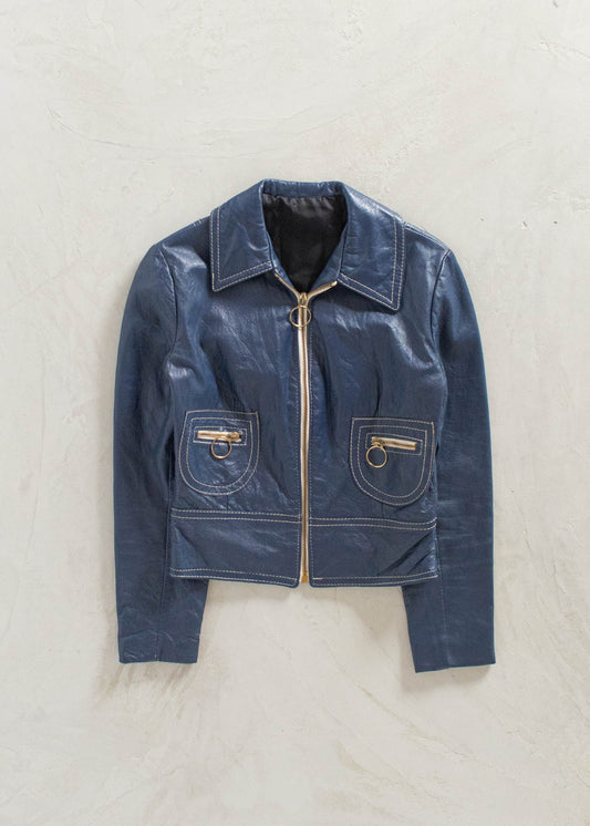 1970s Cropped Leather Jacket Size 2XS/XS