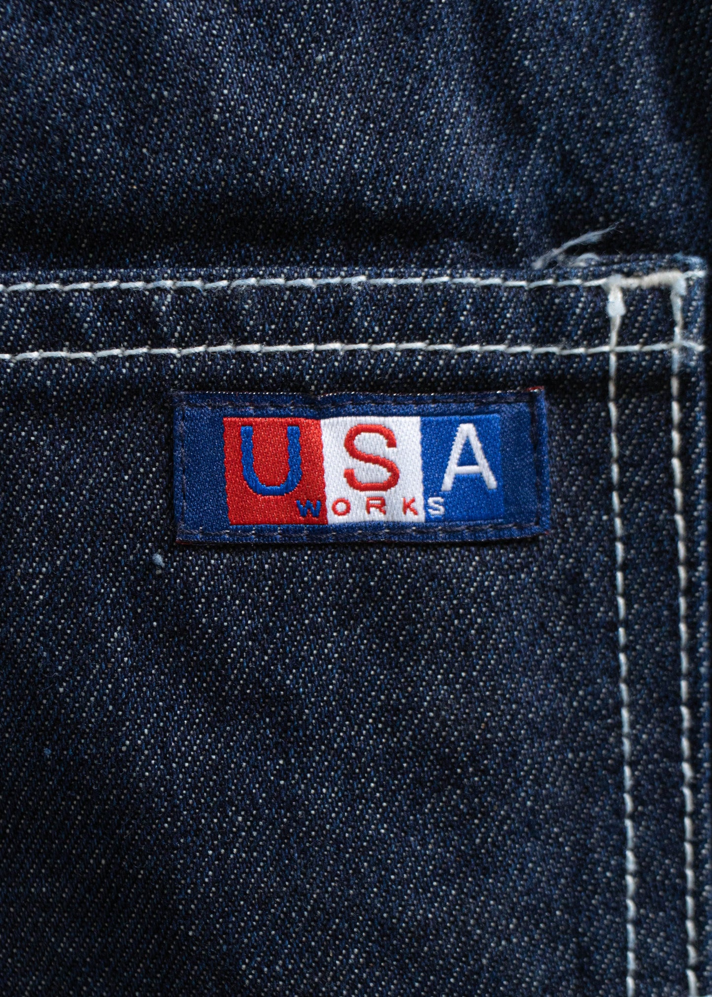 1980s USA Works Deadstock Denim Carpenter Pants Size Women's 34 Men's 36