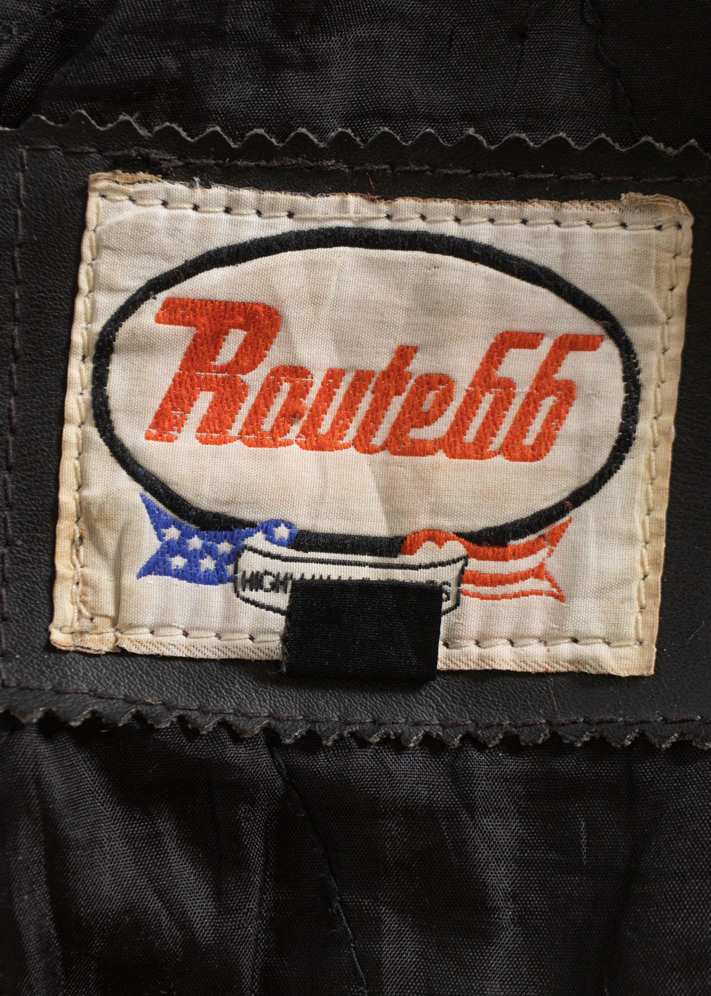 1990s Route 66 Motorcycle Leather Jacket Size L/XL