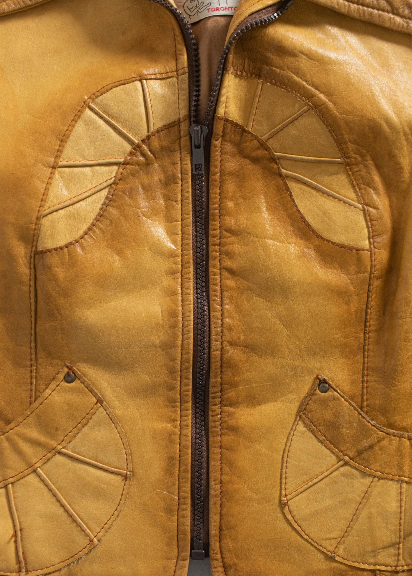 1970s Adam & Eve Sunrise Leather Jacket Size 2XS/XS